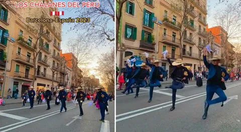 Peruanos en el exterior se suman a la celebración de Fiestas Patrias en las calles de Barcelona.
