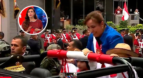 Boluarte se toma fotos con niños en su "baño de popularidad" del Desfile Militar y Verónica Linares comenta,"Eso debe haber sido planificado"