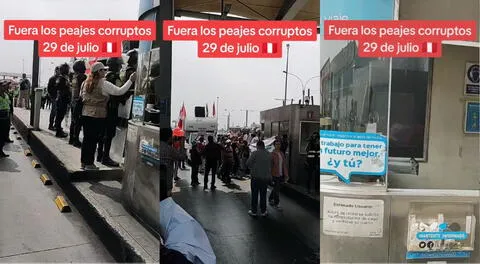 Manifestantes en peaje de Puente Piedra.