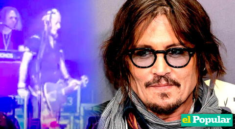Johnny Depp reapareció con bastón en escenario de concierto en Boston.