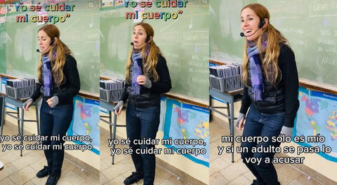 La joven profesora explicó de manera creativa su clase y no tardó en volverse viral.