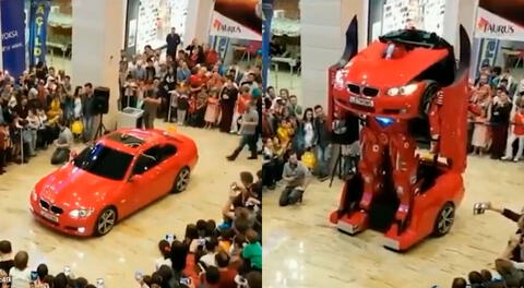 ¡Optimus Prime sí existe! Mira cómo un auto pasa a ser un robot tipo a los Transformes