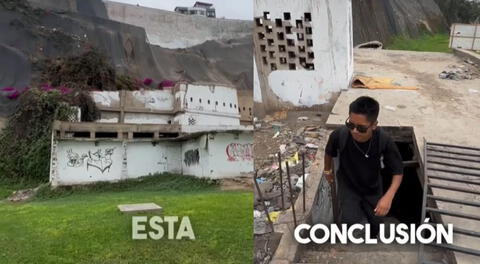 El joven no se quedó con las ganas y buscó la forma de entrar a ese castillo.