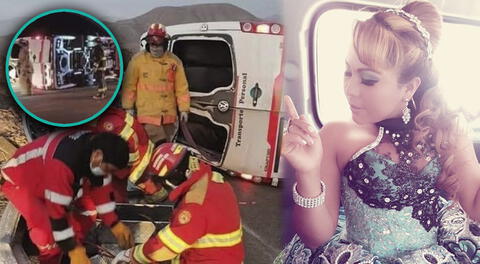 Cantante folclórica y su agrupación sufrieron accidente automovilístico en Moquegua.