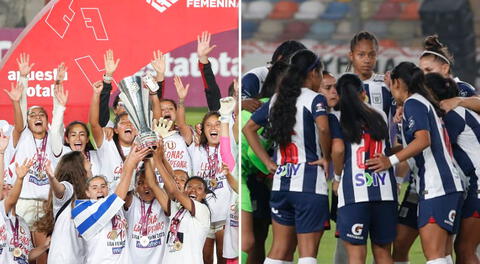 Universitario de Deportes festeja el título de la Liga Femenina 2023.
