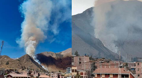 Alcalde de Cabanaconde señaló que hay una brigada que busca controlar el fuego.