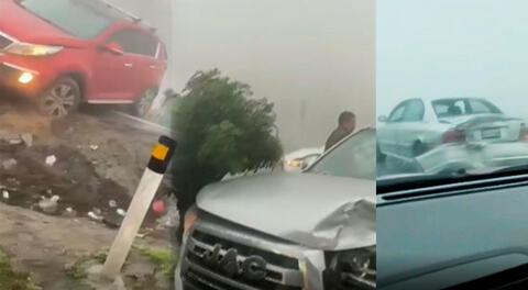 Choque de vehículos en la variante Pasamayo se habría generado por la neblina.