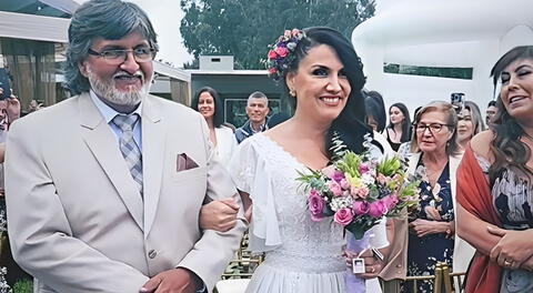 Patricia Portocarrero llega al altar con romántico detalle en su bouquet.