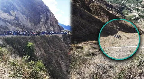 Mototaxi con tres integrantes de una familia cae a abismo de 500 metros de profundidad en Huancavelica.