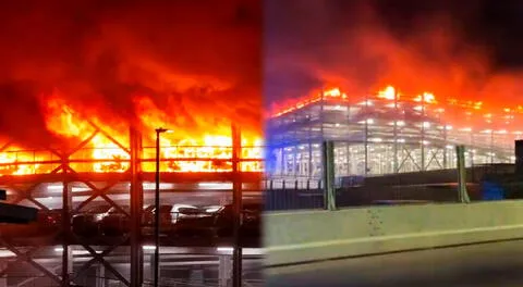 Incendio en el aeropuerto Luton de Londres.
