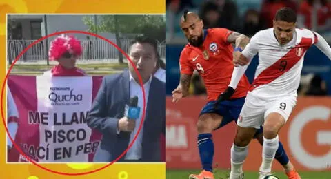 Peruano viaja a Chile para alentar a la selección y defiende el origen del pisco: "Nací en Perú"