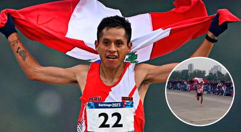 Cristhian Pacheco logró coronarse campeón de la maratón de Santiago 2023, en Chile.