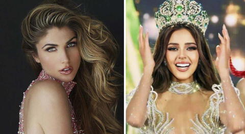 Alessia Rovegno felicita a Luciana Fuster tras su coronación como Miss Grand International 2023.