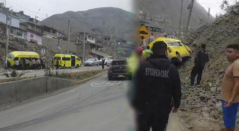 Minivan se estrella en la vía Pasamayito en Comas a plena luz del día.