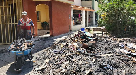 La explosión de gas puso en peligro a esta familia y a sus vecinos en Piura.