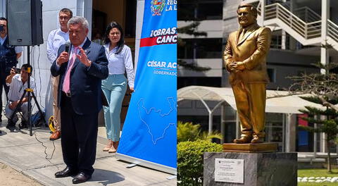 César Acuña defendió la estatua e indicó que solo fue retirada por mejoramiento de colores.