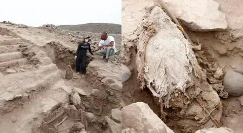 Tesoro arqueológico en Perú: Hallan cinco momias milenarias en huaca del Rímac