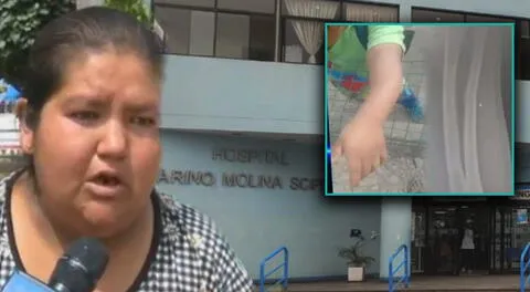 Niño tiene el brazo torcido tras ser atendido en el Hospital Marino Molina.