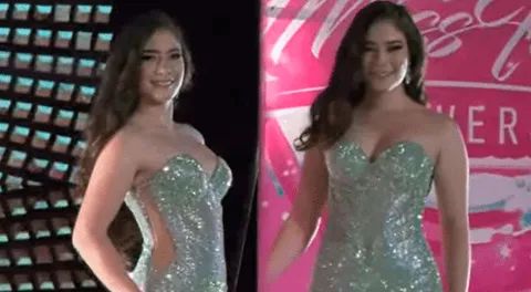 Kyara Villanella en traje de gala en el Miss Teen Universe 2023.