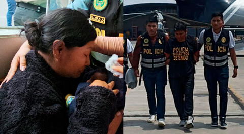 Madre de familia abrazó a su bebé en Huánuco y era amenazada por Marco Antonio Sánchez Suárez.