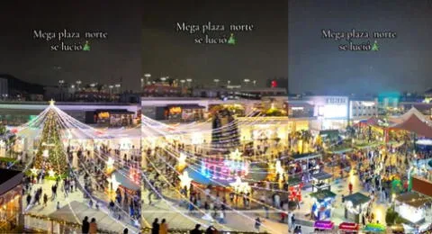 Joven peruana visita Mega Plaza de Independencia y sorprende en TikTok con decoración navideña.