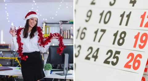 El mes de diciembre tiene programado tres feriados nacionales y dos días no laborables.