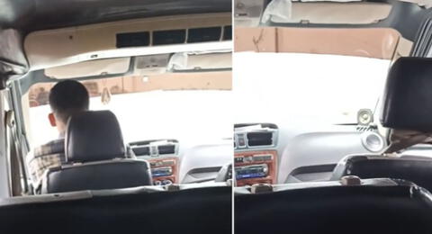 El joven mostró el inesperado momento que vio en el carro y no tardó en volverse viral en la app china.