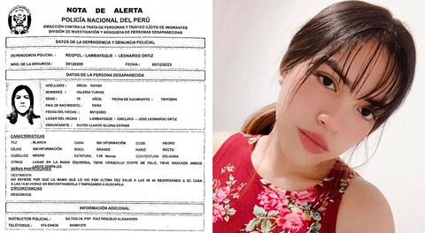 Chiclayo. Valeria Yuriko Urcia Suyon es buscada intensamente por sus familiares.