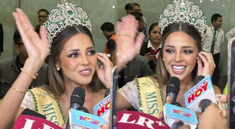 Luciana Fuster arribó en Lima tras ganar el Miss Grand International 2023.