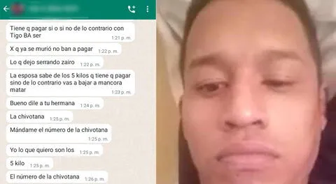 Este sería el sujeto que amenaza con estos mensajes a la familia del hombre asesinado en Máncora.