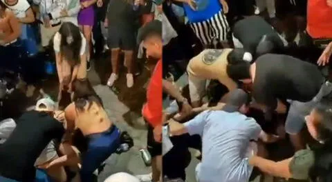 Mujeres protagonizan bochornoso momento al pelear por una botella de cerveza en Pacasmayo.
