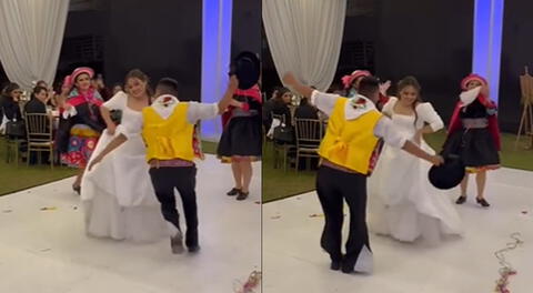 Recién casada deja en shock a invitados al ritmo de huaylas en fiesta de su boda.