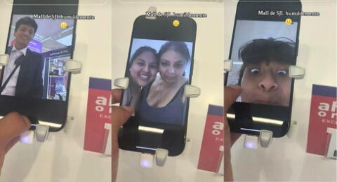 Personas se toman fotos con celulares en venta del Mall Aventura de SJL y escena es viral en TikTok.