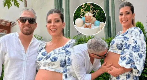 Pedro Moral y su esposa Fabiola Garavito en su hermoso baby shower.