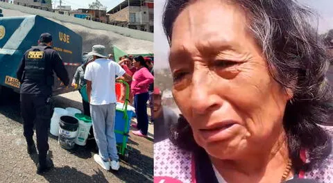 Mujer pide a Sedapar que se ponga una mano en el pecho, pues en su zona no tienen agua potable.