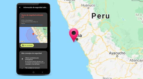 Google notificó a gran parte de ciudadanos el último movimiento sísmico en Lima hoy, jueves 15 de febrero del 2024.