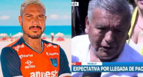 César Acuña emocionado por llegada de Paolo Guerrero a Trujillo tras fichar por la UCV.