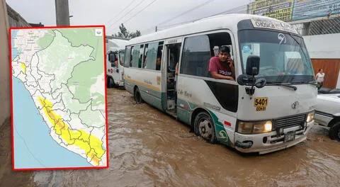 Fuerte lluvia estará acompañada de descargas eléctricas, según Senamhi.