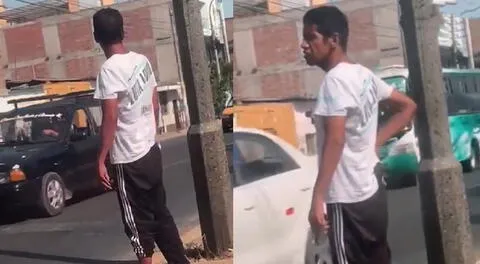 Sujeto caminaba tranquilamente por las calles de Trujillo enseñando su pistola a plena luz del día.