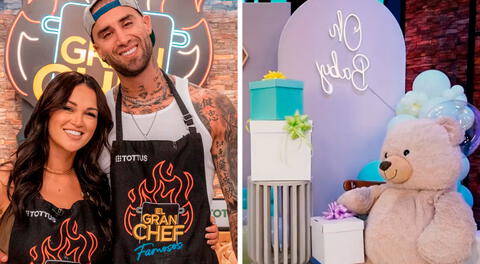 Angie Arizaga y Jota Benz celebran su baby shower en El Gran Chef Famosos