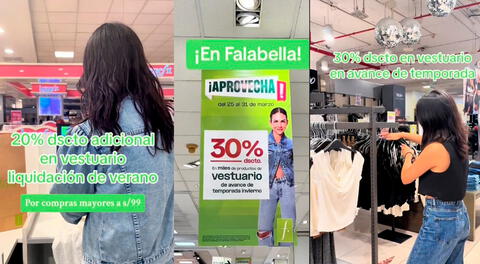 Falabella lanza un 30% de descuento en prendas de vestuario de avance de temporada.