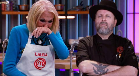 Laura Bozzo se lamenta tras palabras de chef en 'MasterChef Celebrity México'.