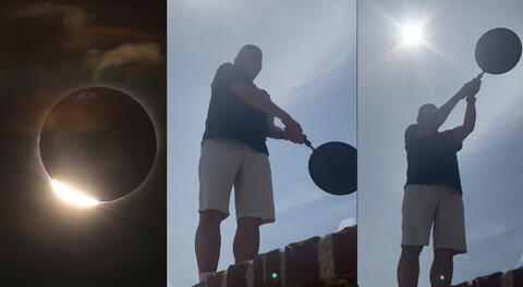 Hombre hizo gala de su ingenio para recrear un Eclipse Solar y es sensación en redes sociales.