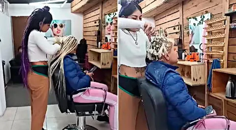 La estilista no permitió que la mujer se salga con la suya y le cortó el cabello de raíz.