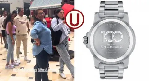 Hinchas de la Universitario de Deportes hacen cola para comprar el 'Reloj del Centenario'.