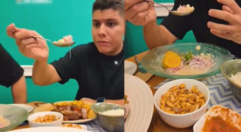 Turista prueba ceviche peruano y su reacción es viral en redes sociales.