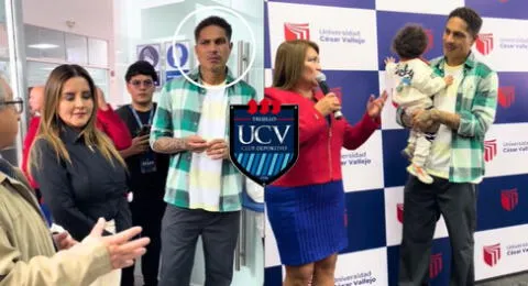 Paolo Guerrero visita la Universidad César Vallejo en Los Olivos y gesto llama la atención.