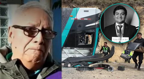 Padre de médico que murió tras volcarse un bus Civa rompe en llanto por su hijo.