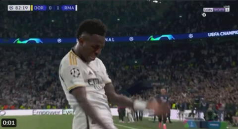 Vinícius hizo peculiar baile tras anotar golazo para Real Madrid ante Dortmund