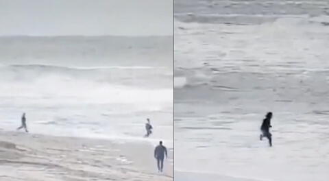 Escena del ladrón en el mar llamó la atención en las redes sociales.